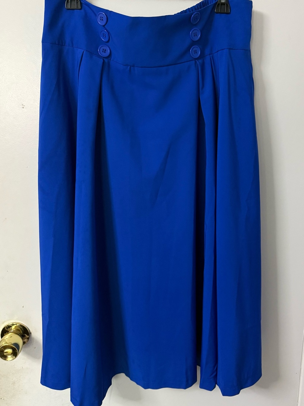 Royal Blue Bella Pogue Pleated Midi Skirt
